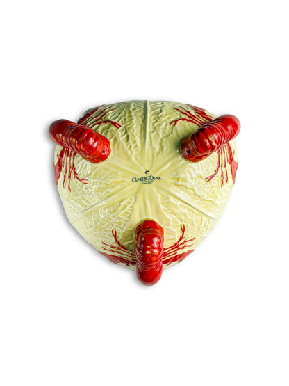 Carlton Ware ceramic bowl with lobster claw handles and intricate textured design