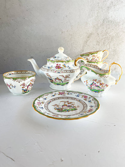 Copeland Spode ‘Eden’ Tea Set: A Blend of Antique & Vintage Pieces (Backstamp 1904-1954) - 8 Piece Set - SOSC Home