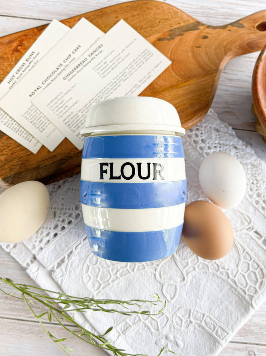 Cornishware Blue and White Striped Flour Shaker - Classic Kitchenware - SOSC Home