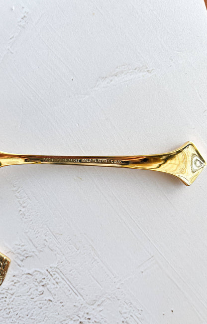 Eetrite 'Fleur' Collection 24 Carat Gold-Plated Cake Forks - Set of 6 - SOSC Home