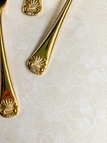 Eetrite Set of 6 Gold-Plated Cake Forks | 'Shelley' Design - SOSC Home