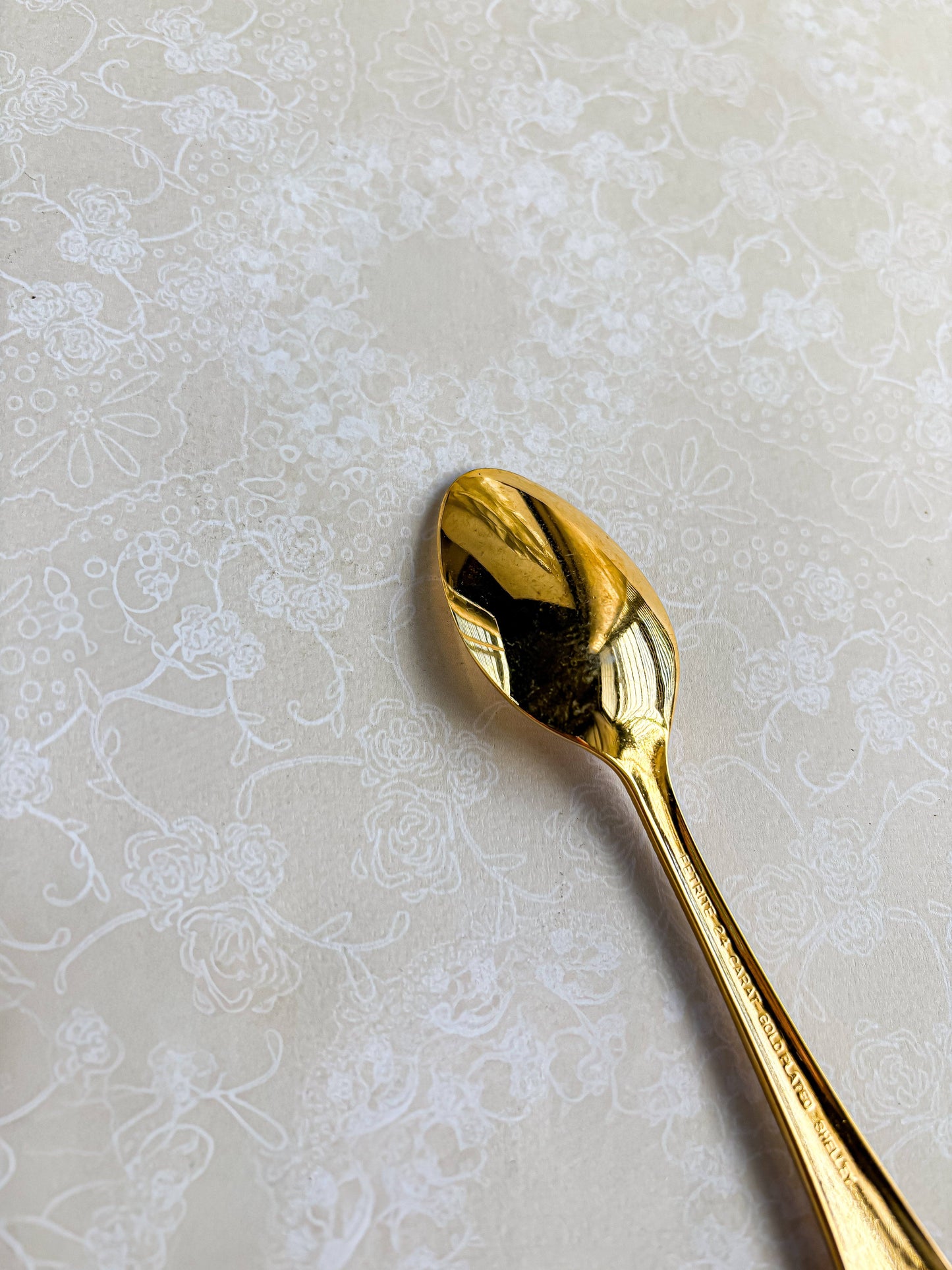 Eetrite Set of 6 Gold-Plated Teaspoons | 'Shelley' Design - SOSC Home