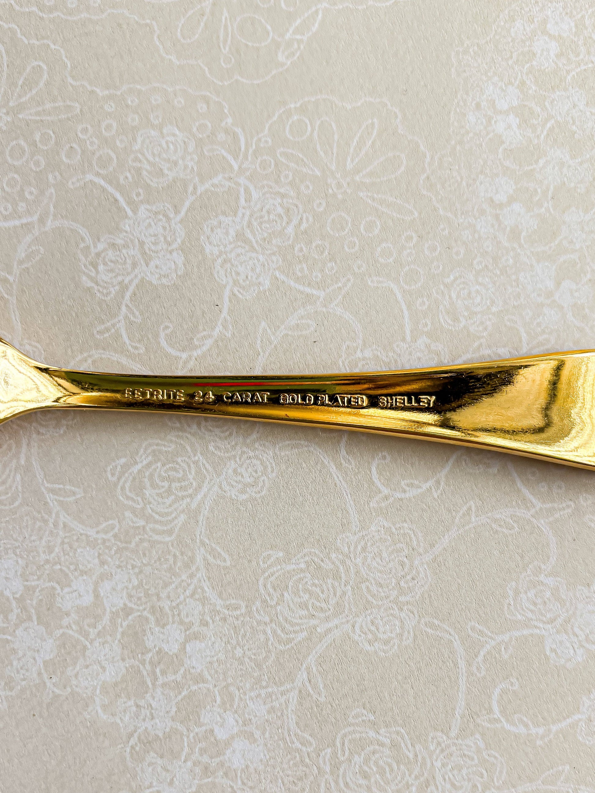 Eetrite Set of 6 Gold-Plated Teaspoons | 'Shelley' Design - SOSC Home