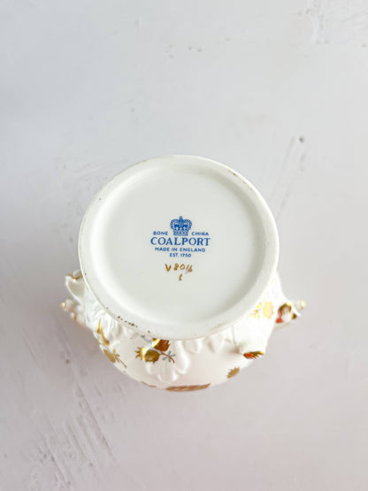 Elegant Coalport Porcelain Potpourri Jar & Lid with Gold Accents - SOSC Home