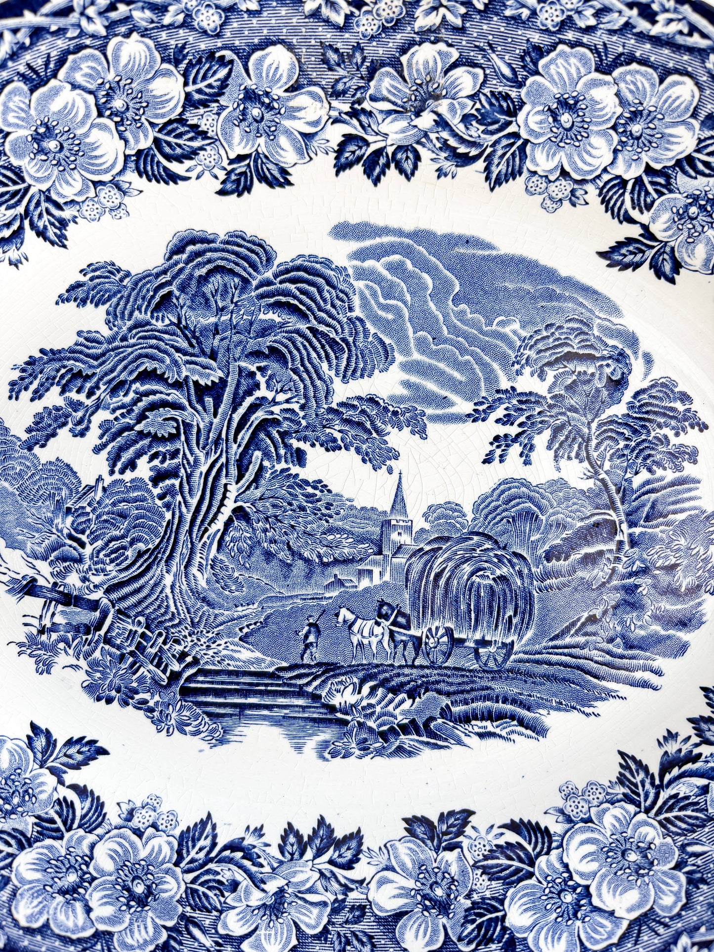 Enoch Wedgwood Medium Platter | 'Woodland' Blue Collection - SOSC Home