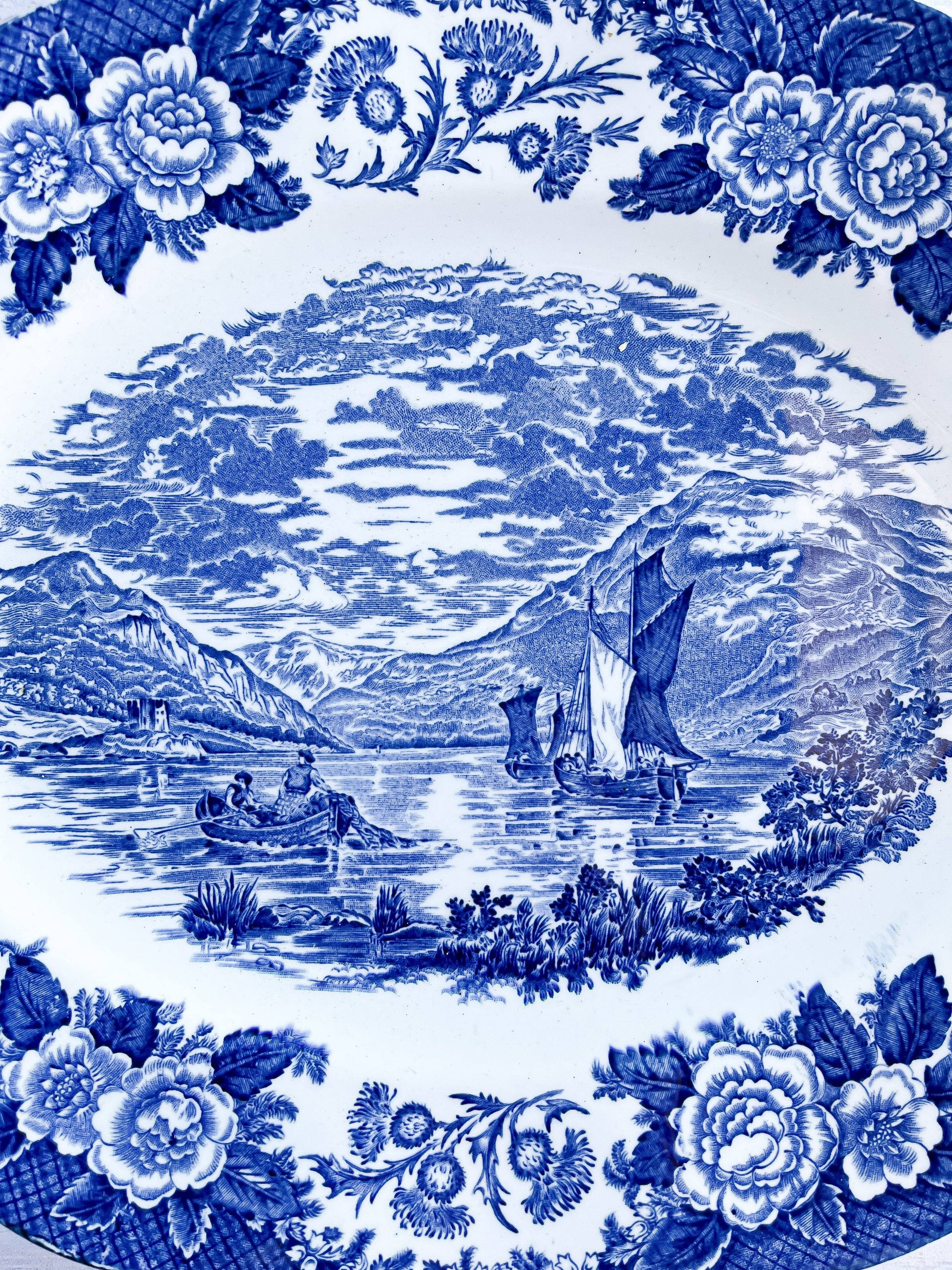 Enoch Wedgwood (Tunstall) Ltd. Large Oval Serving Platter - ‘Lochs of Scotland’ Collection - SOSC Home