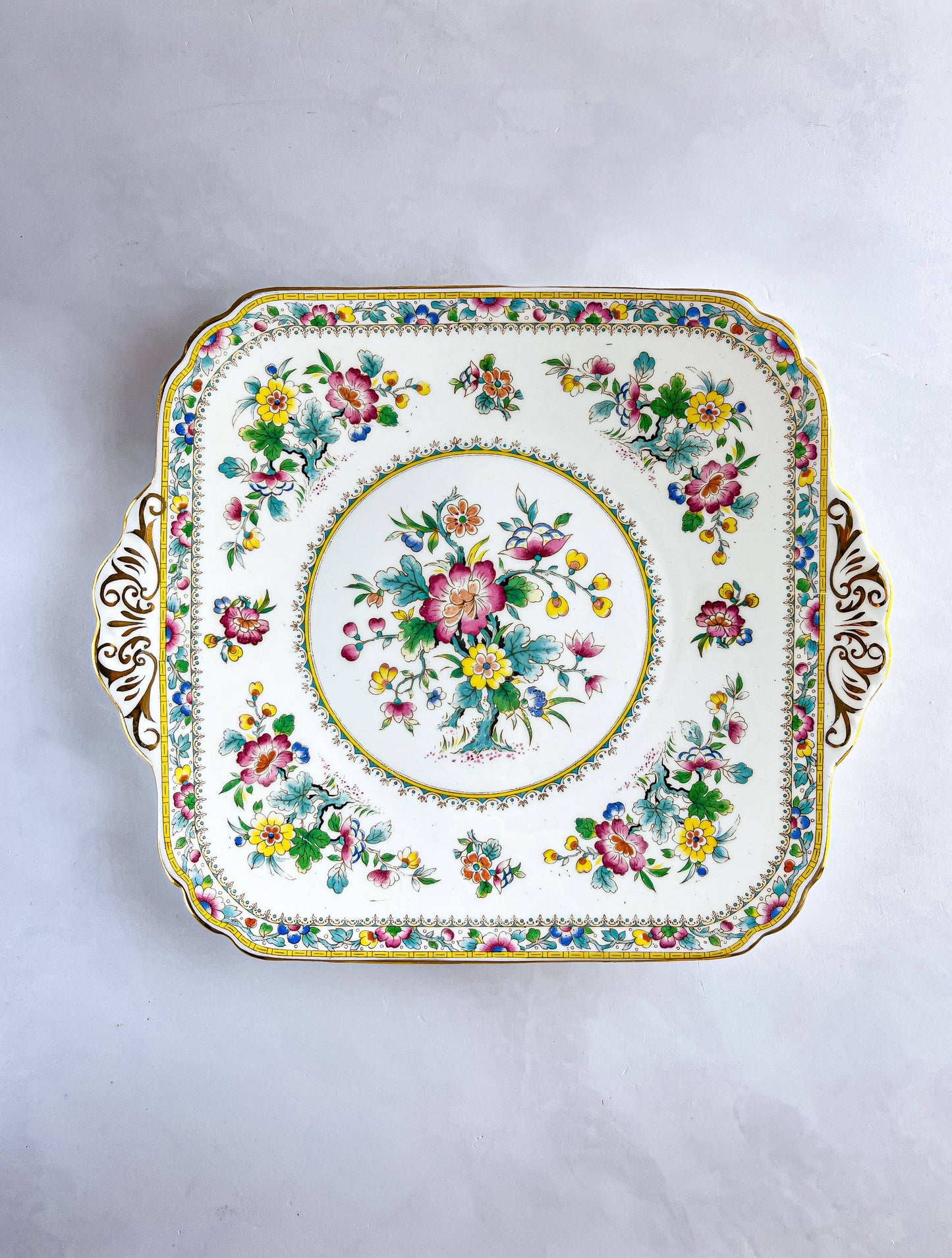 Foley Square Handled Cake Plate - ‘Ming Rose’ Collection - SOSC Home