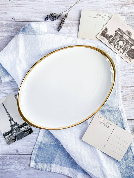 Fürstenberg Porcelain Serving Platter - Vintage Cream & Gold Trim - SOSC Home
