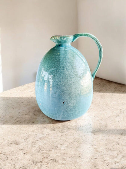 Globe Handcrafted Vase - Turquoise with Crackle Glaze - SOSC Home