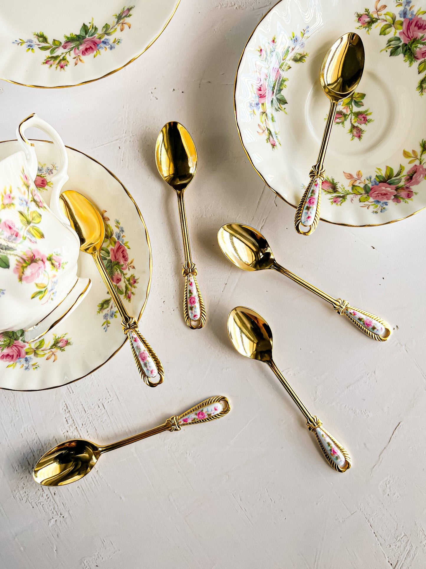 Greensons Set of 6 Boxed Gold-Plated Teaspoons - ‘Bon Chic’ Collection - SOSC Home