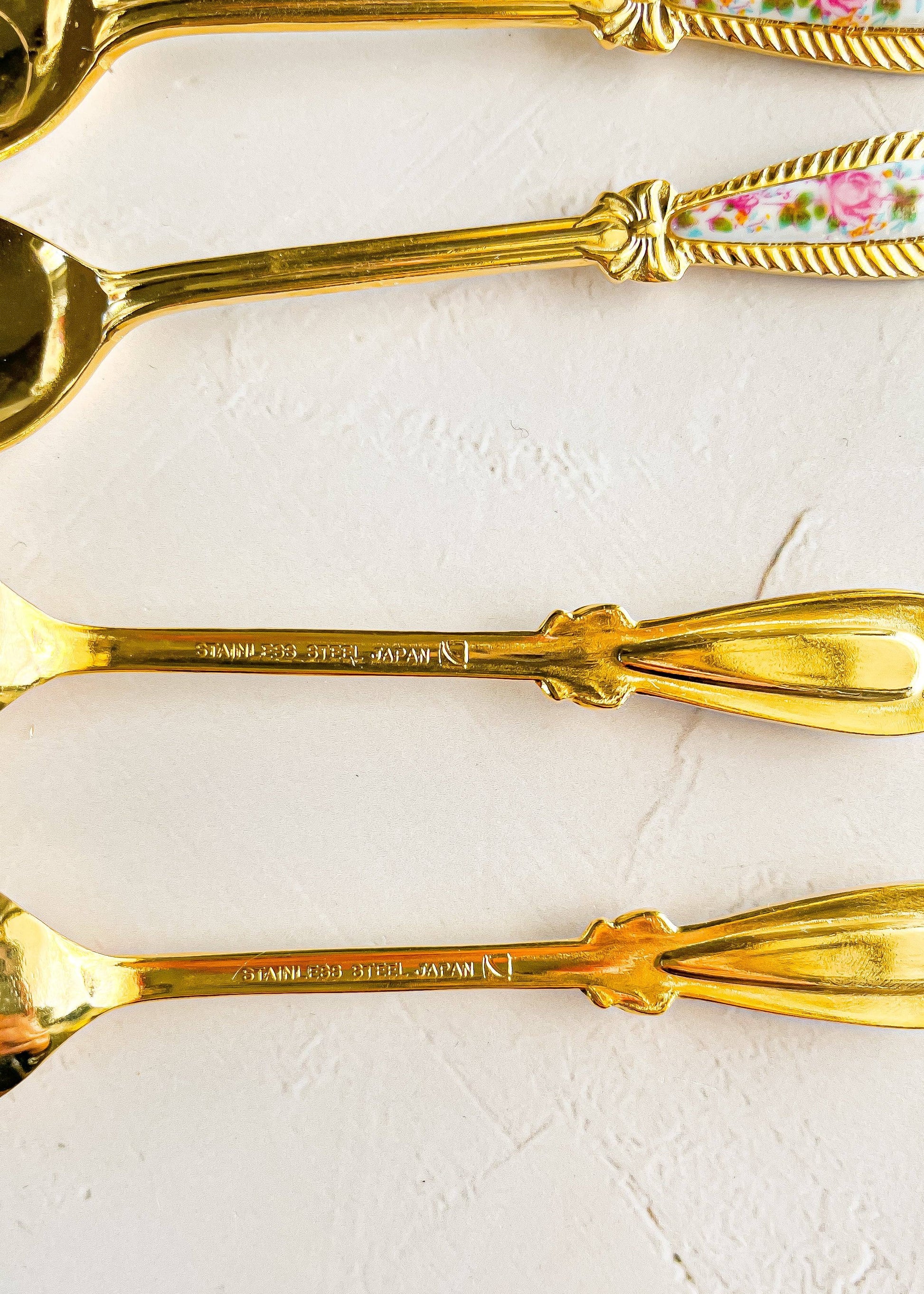 Greensons Set of 6 Boxed Gold-Plated Teaspoons - ‘Bon Chic’ Collection - SOSC Home