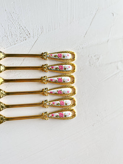 Greensons Set of 6 Gold-Plated Cake Forks - 'Bon Chic' Collection - SOSC Home