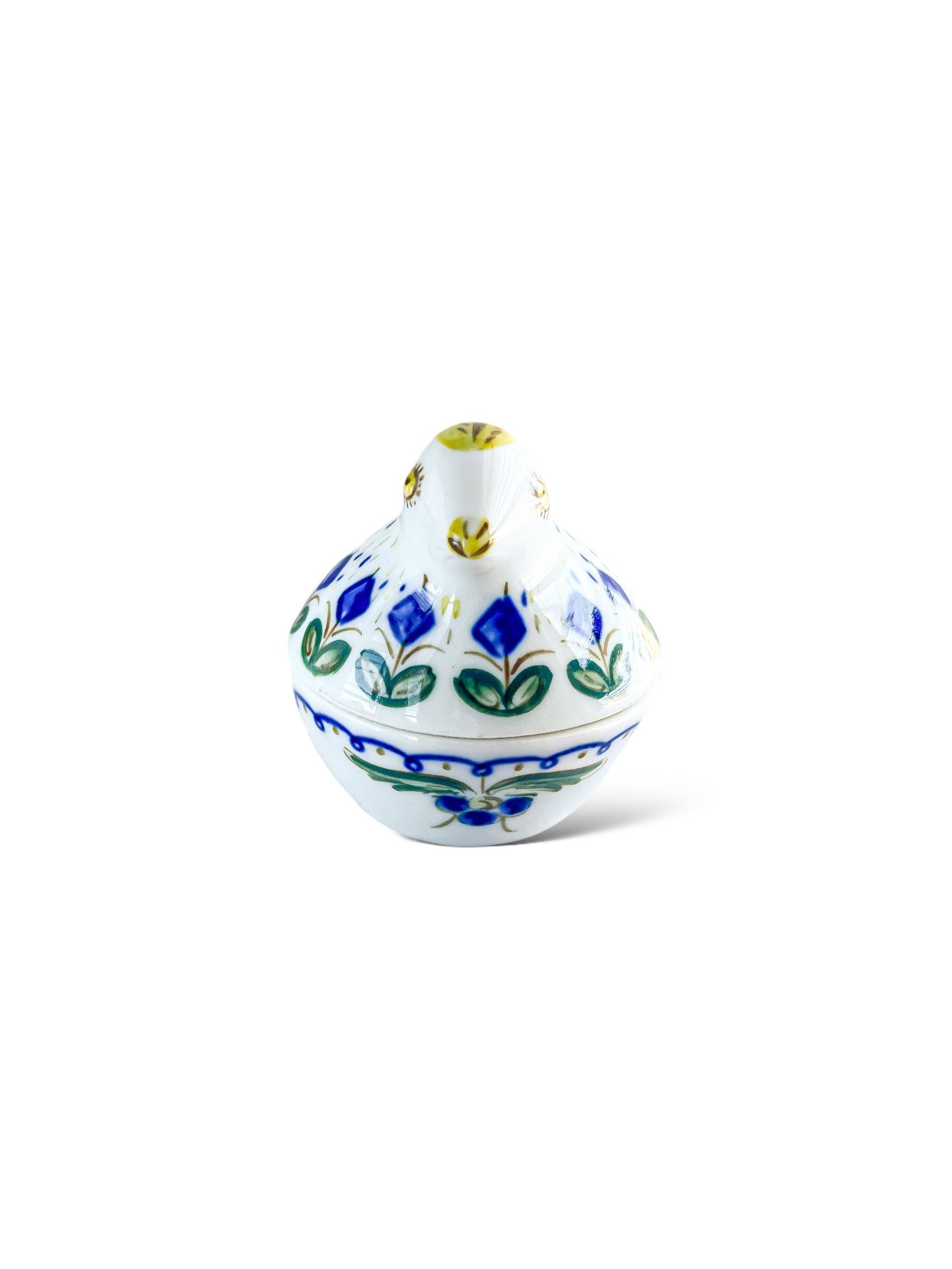 Hand-Crafted Viana Bird Salt Cellar with Floral Motifs - SOSC Home