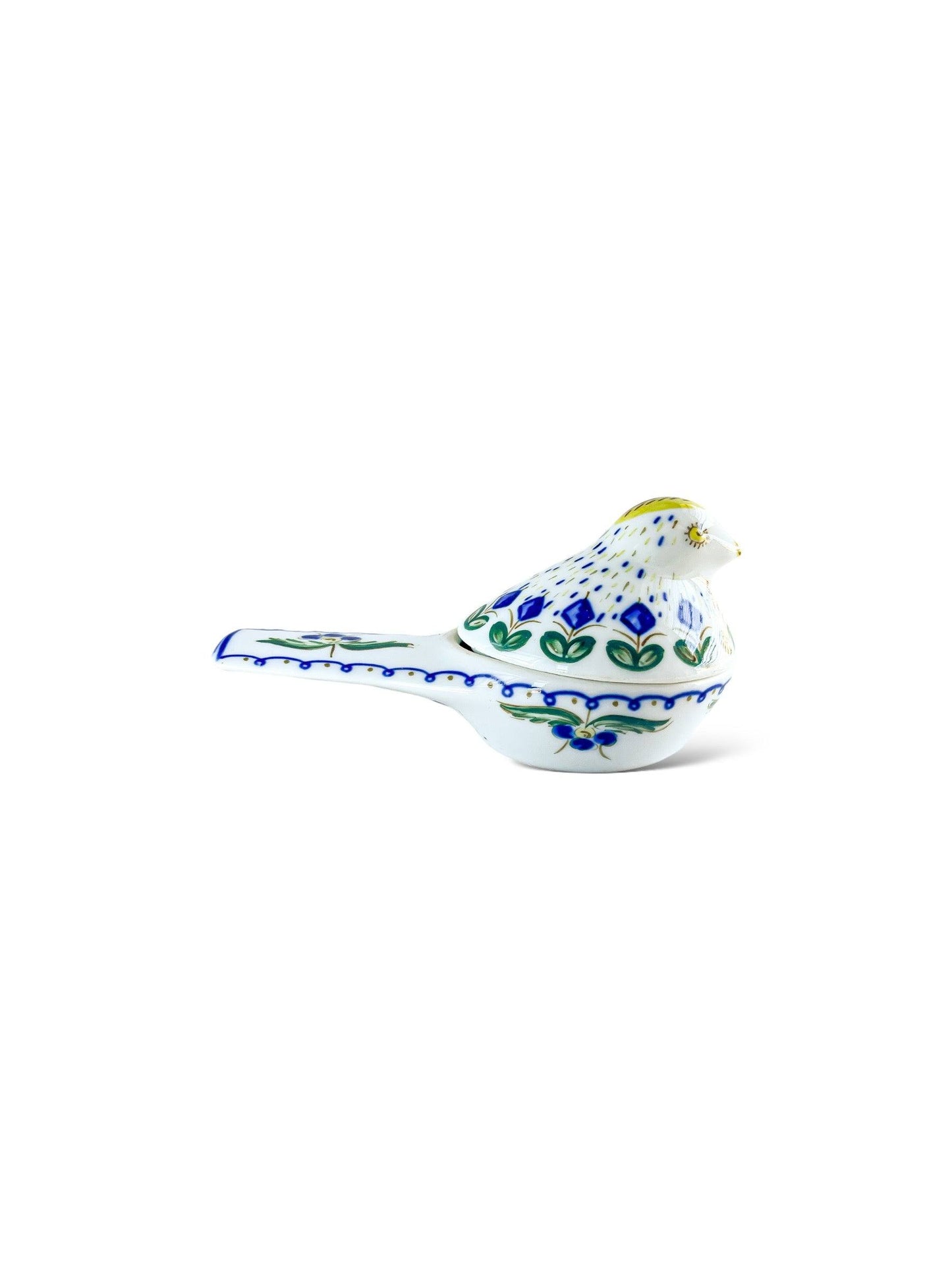 Hand-Crafted Viana Bird Salt Cellar with Floral Motifs - SOSC Home