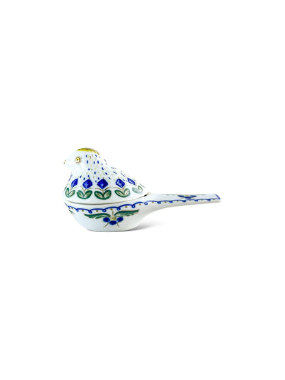 Hand-Crafted Viana Bird Salt Cellar with Floral Motifs - SOSC Home