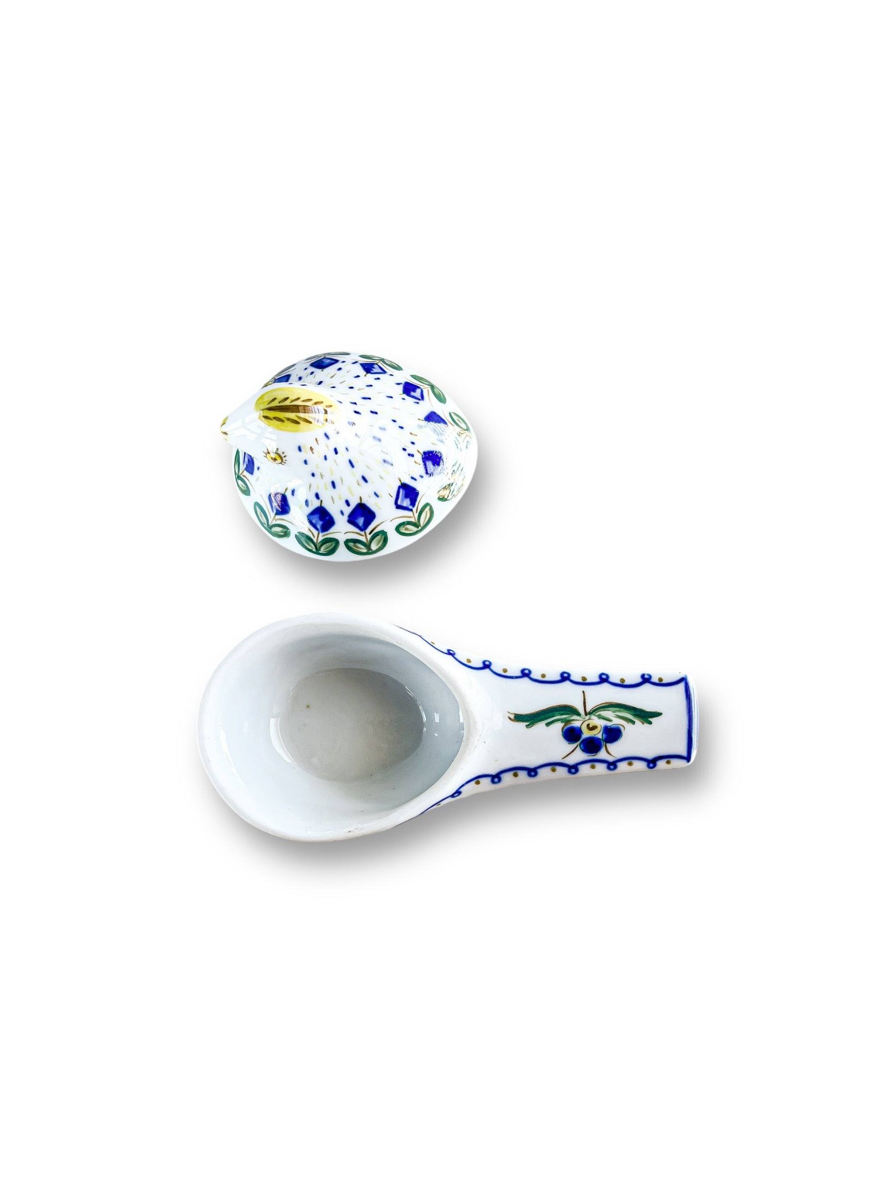 Hand-Crafted Viana Bird Salt Cellar with Floral Motifs - SOSC Home