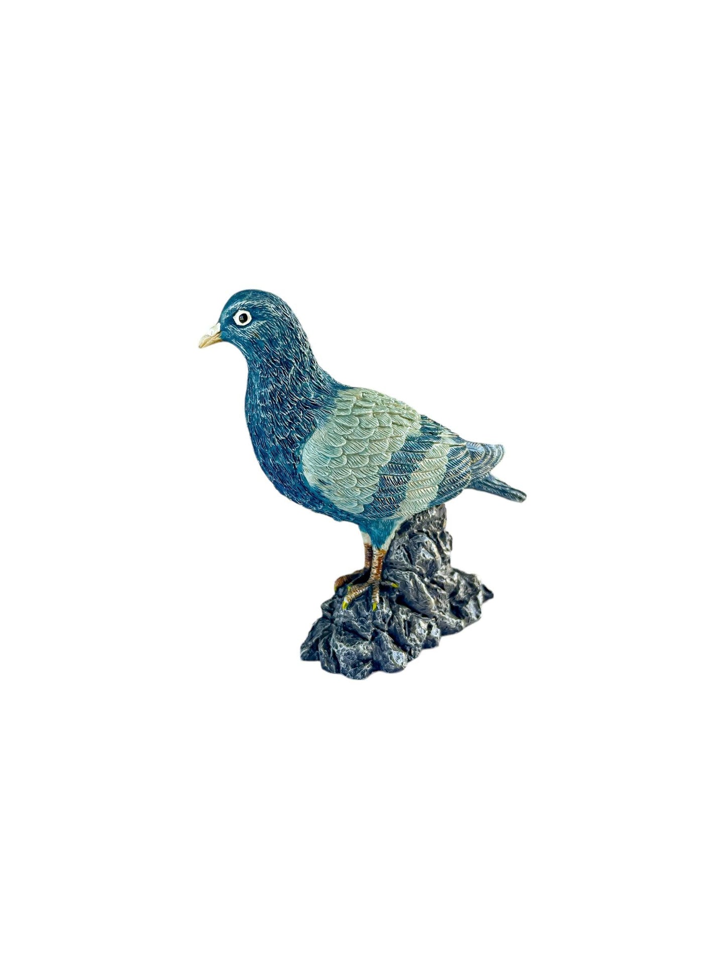 Hand-Painted Wooden Bird Figurine on Rocky Base - SOSC Home