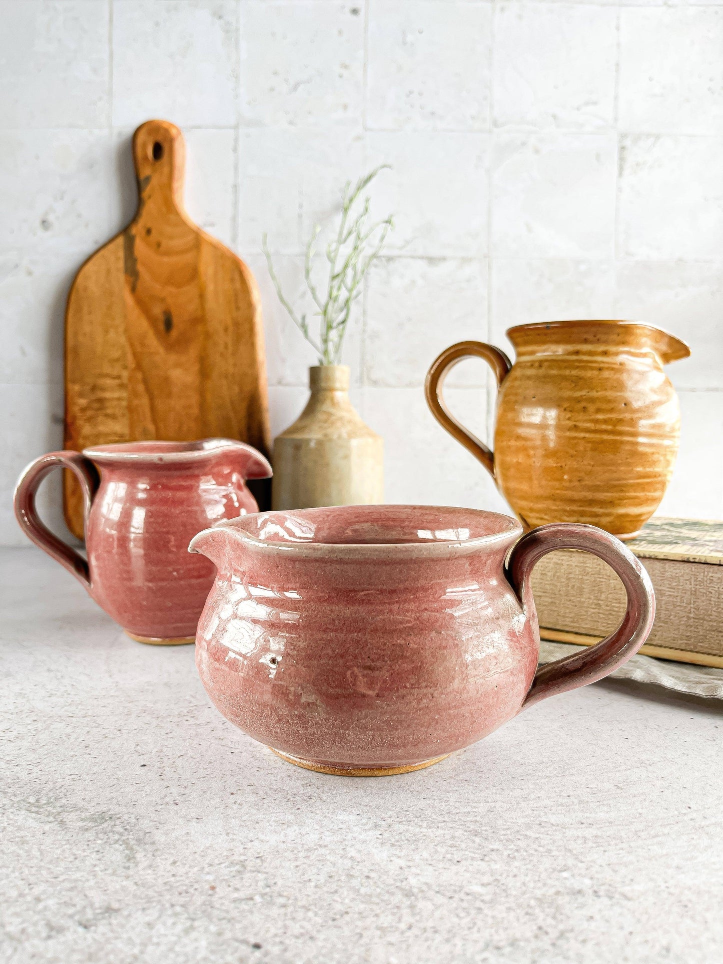 Handcrafted Ceramic Creamers - Artisanal Earthy Tones Collection - SOSC Home