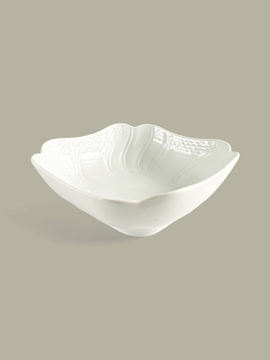Hutschenreuther 19cm Square Vegetable/Salad Bowl - 'Dresden' Collection in White - SOSC Home