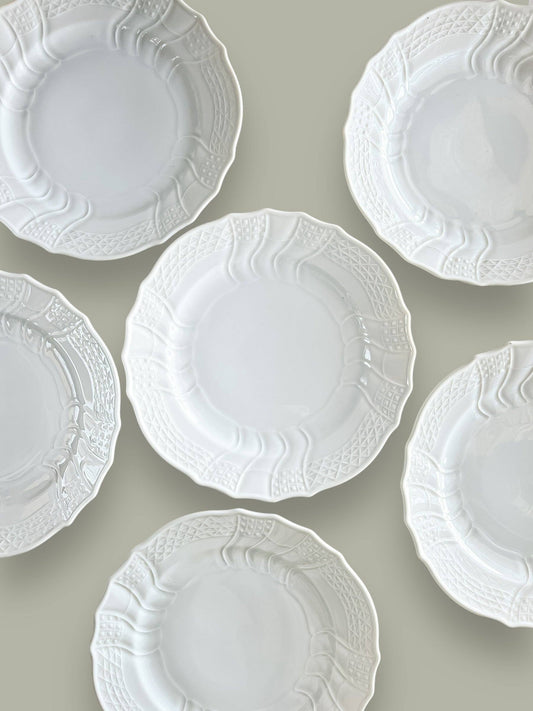 Hutschenreuther Salad Plate Set of 6 - 'Dresden' Collection in White - SOSC Home