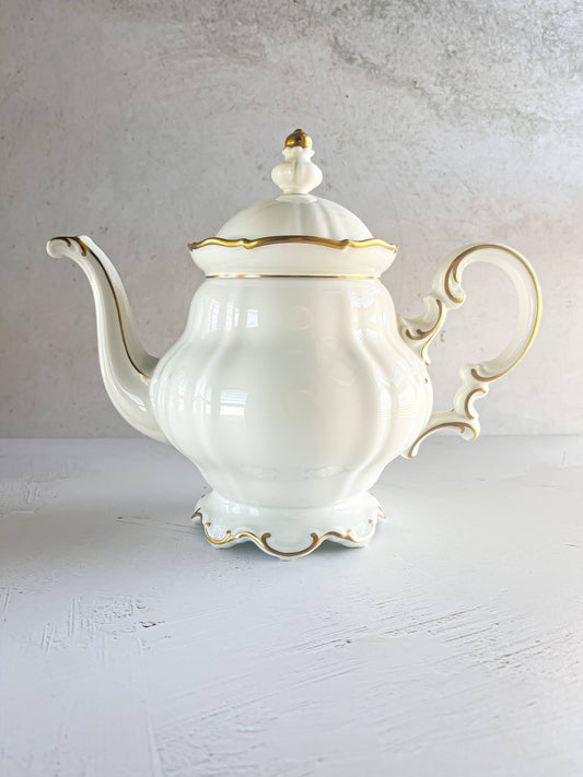 Hutschenreuther Teapot with Gold Trim - 'Brighton' Collection - SOSC Home