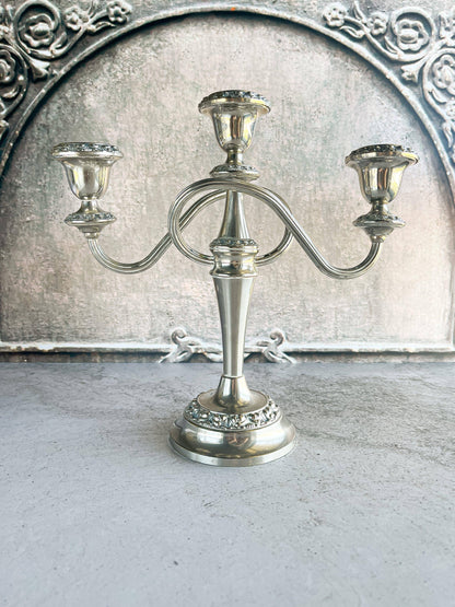 Ian Heath Ltd. Silver-Finish Tri-Branch Candelabra - SOSC Home