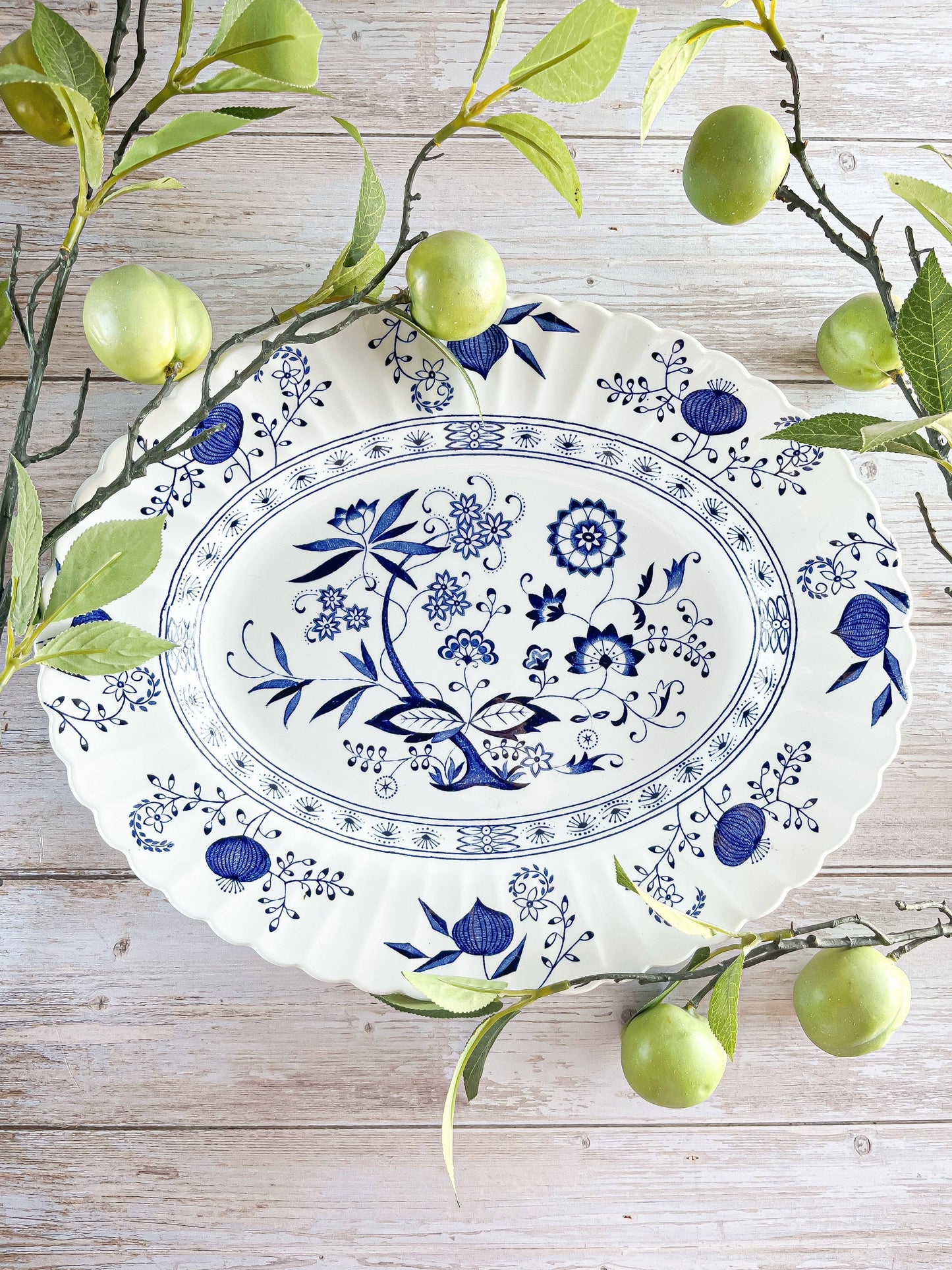 J & G Meakin Oval Serving Platter - 'Blue Nordic' Collection - SOSC Home