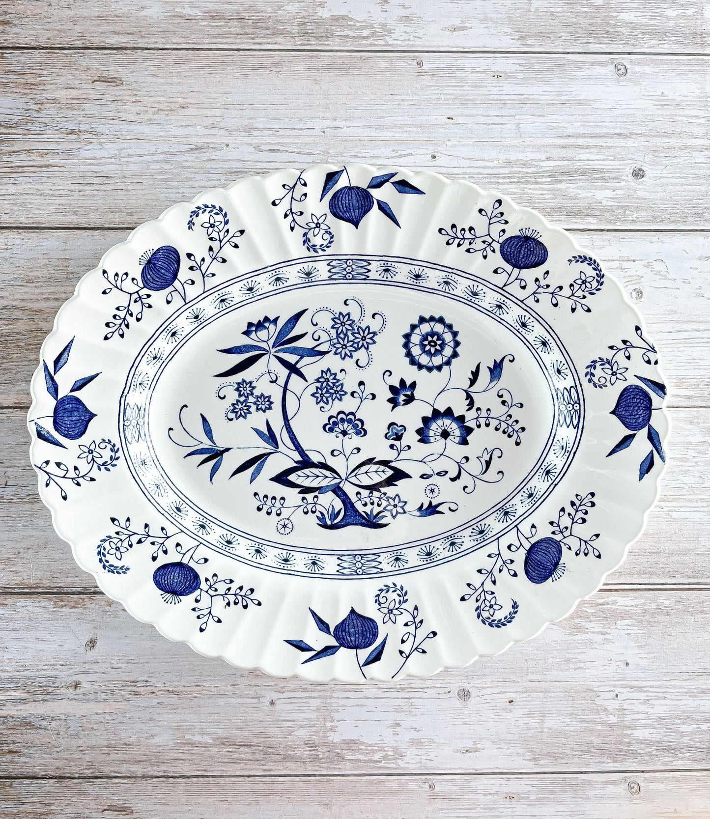 J & G Meakin Oval Serving Platter - 'Blue Nordic' Collection - SOSC Home