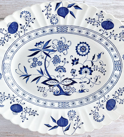 J & G Meakin Oval Serving Platter - 'Blue Nordic' Collection - SOSC Home