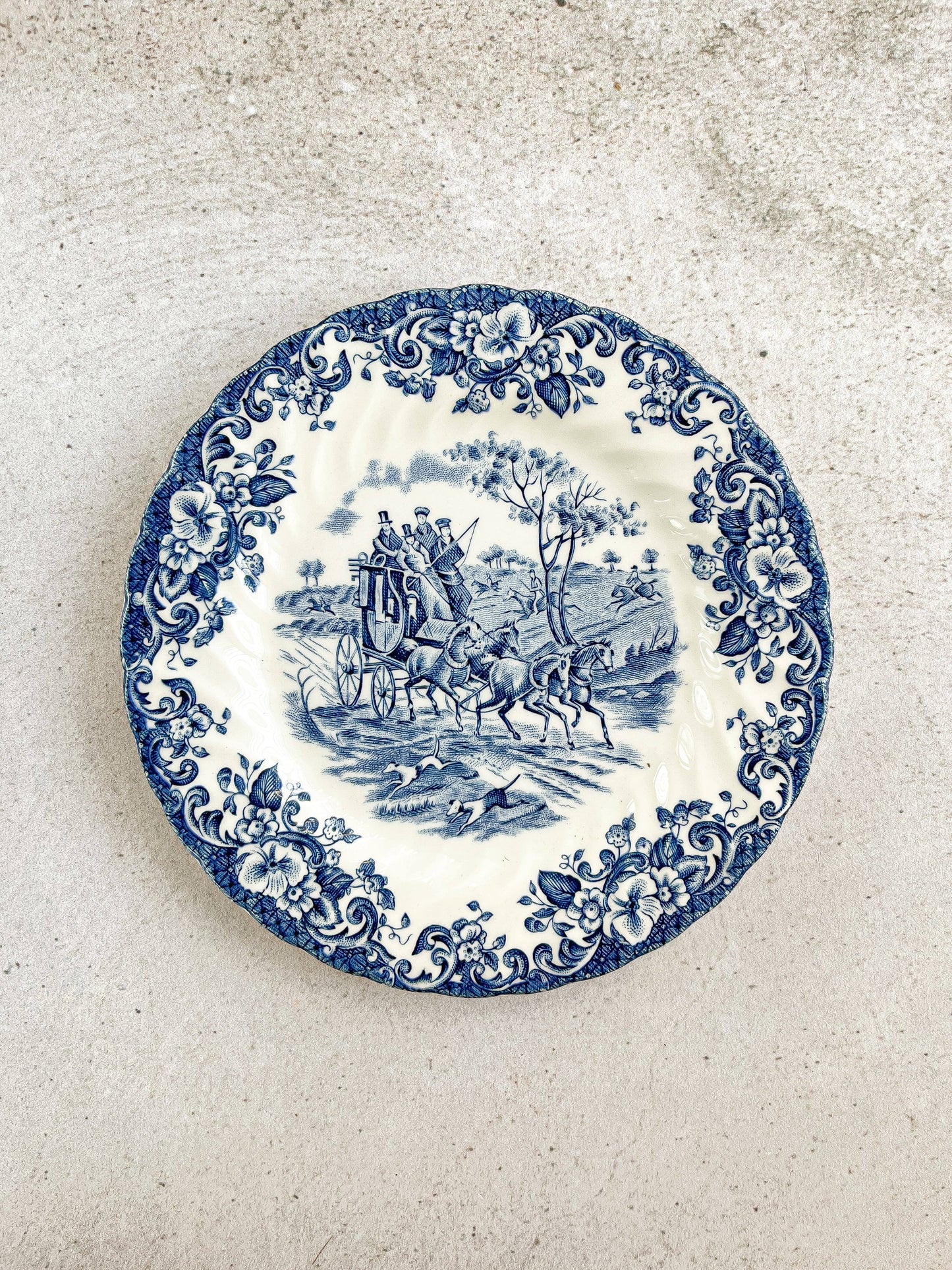 Johnson Bros Bread and Butter Plate - 'Coaching Scenes' Collection in Blue (Modern Version) - SOSC Home