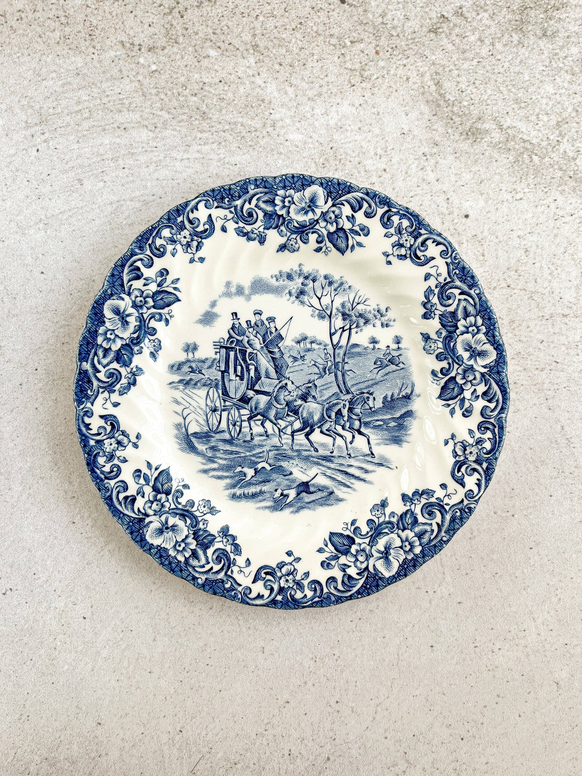 Johnson Bros Bread and Butter Plate - 'Coaching Scenes' Collection in Blue (Modern Version) - SOSC Home