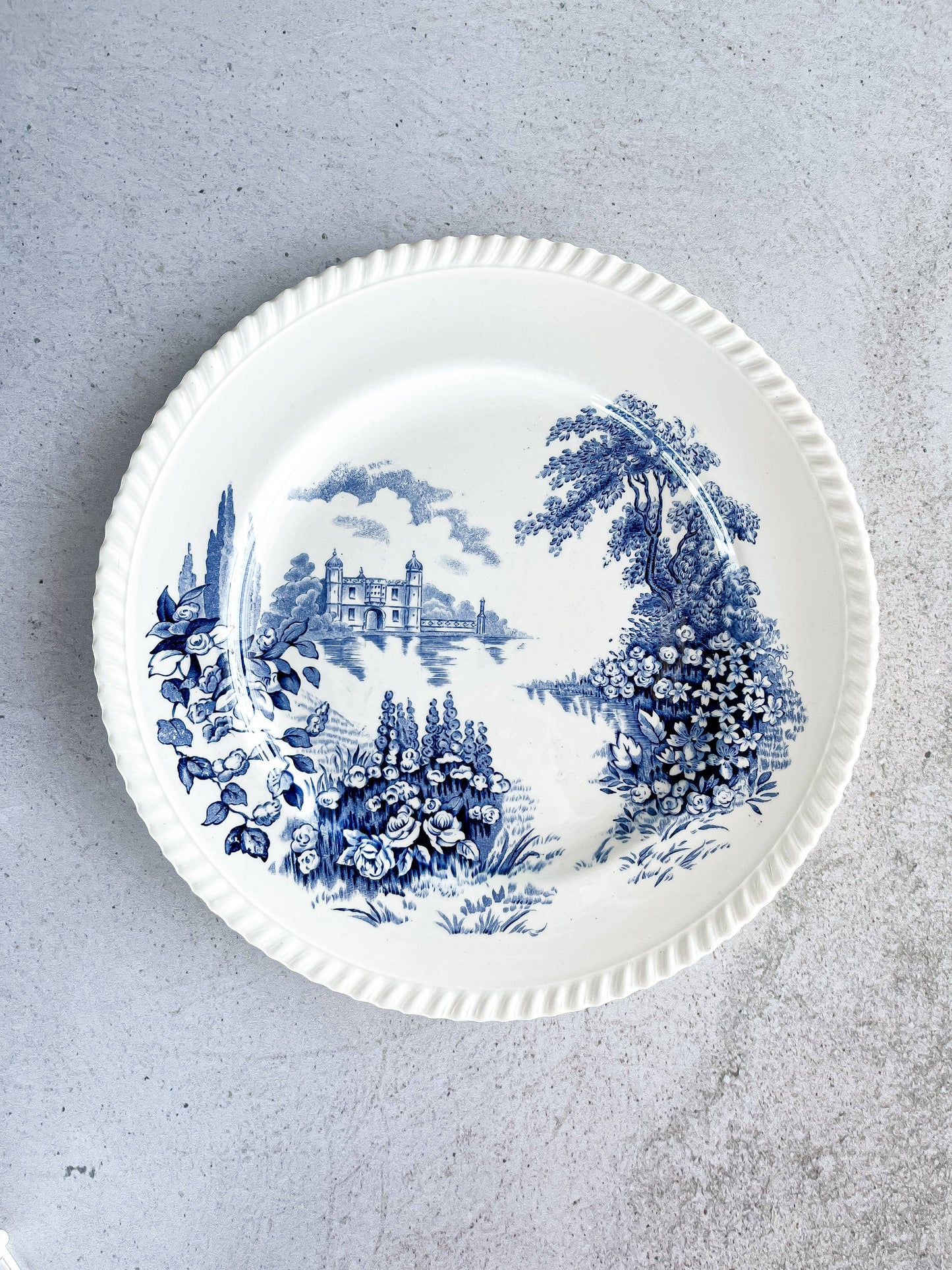 Johnson Bros Dinner Plate - 'Castle On The Lake' in Blue Collection - SOSC Home