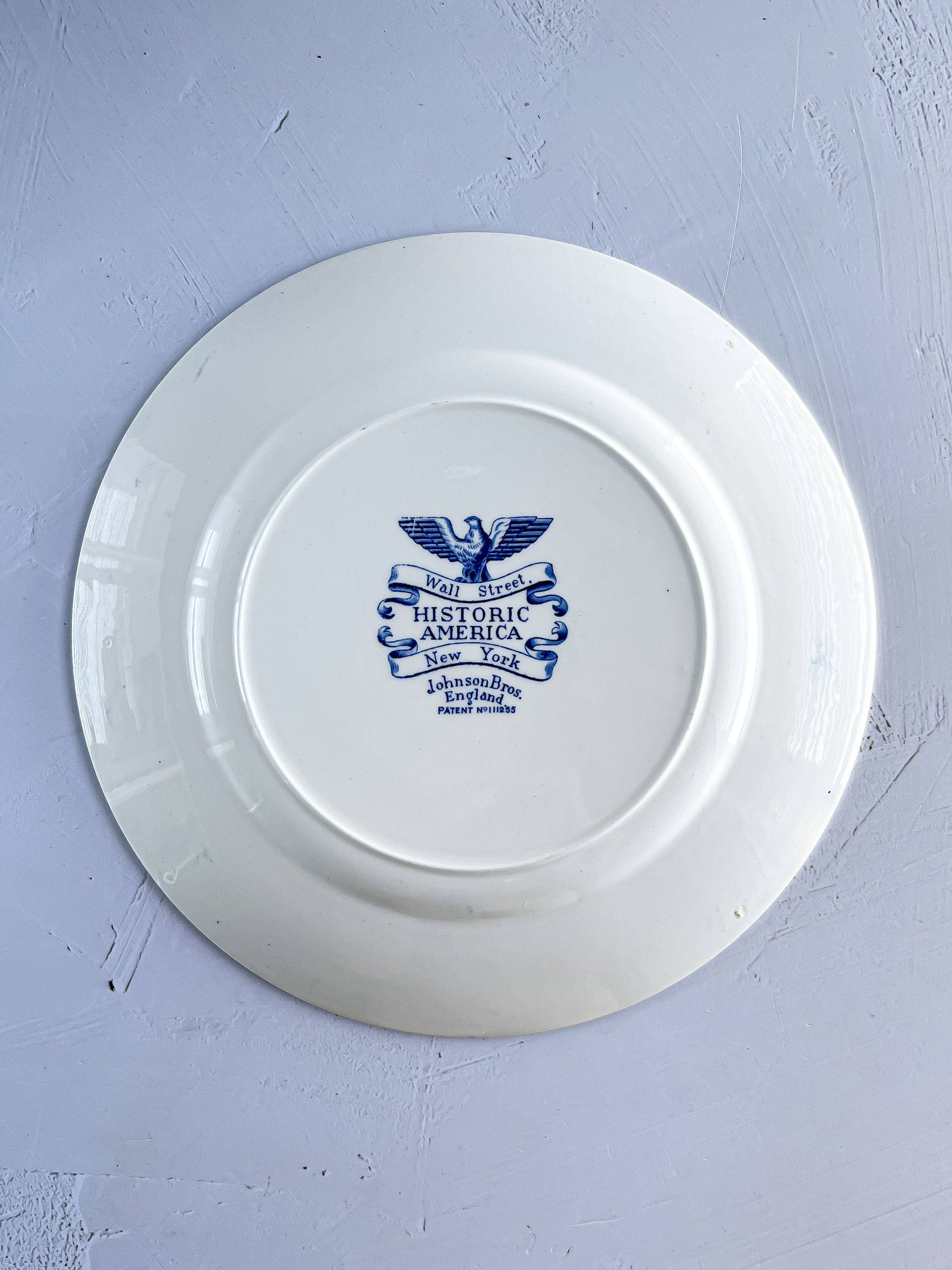 Johnson Bros Historical America Luncheon Plate - ‘Wall Street’ Design - SOSC Home