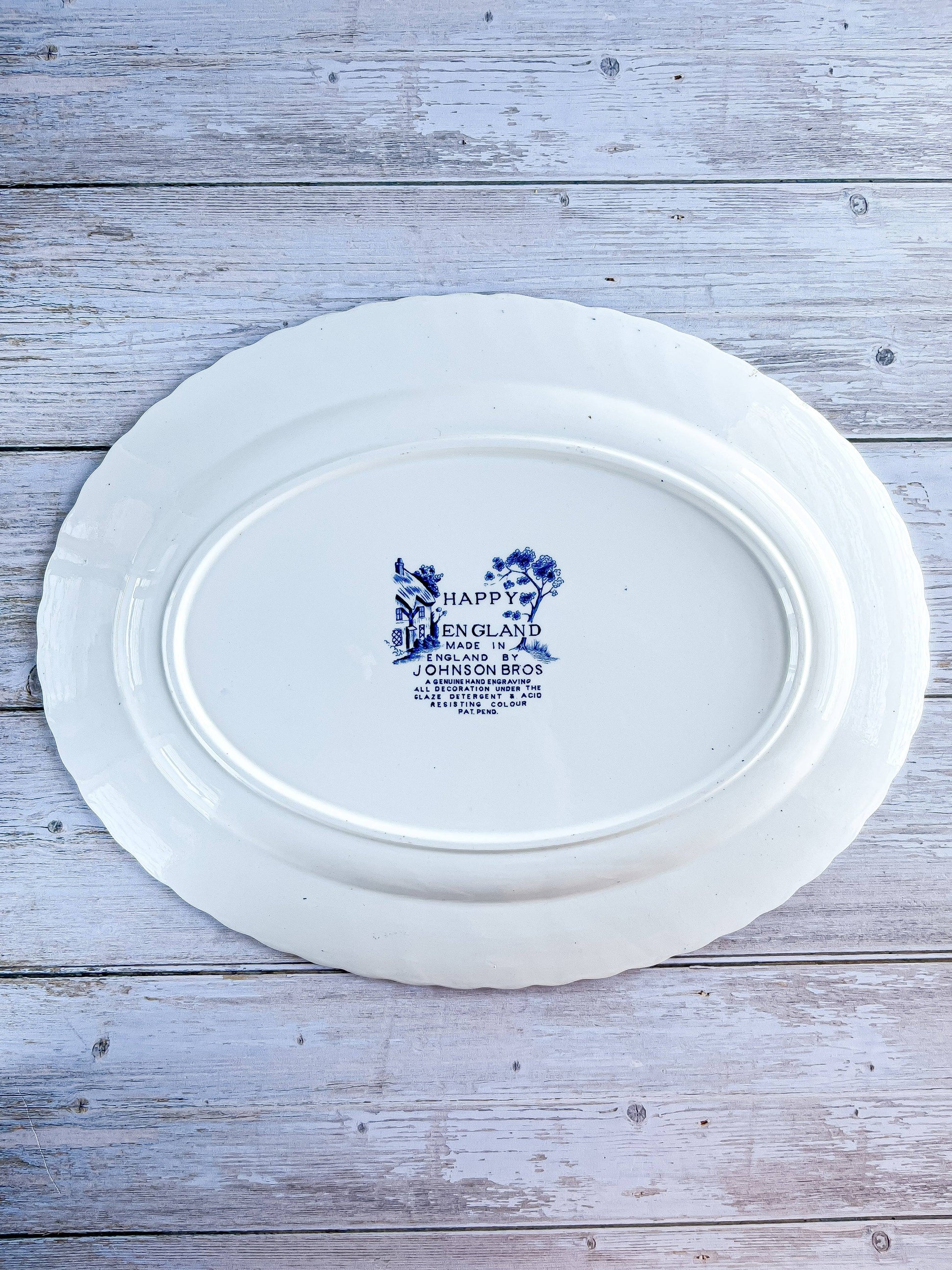Johnson Bros Large Oval Serving Platter - ‘Happy England’ Collection - SOSC Home