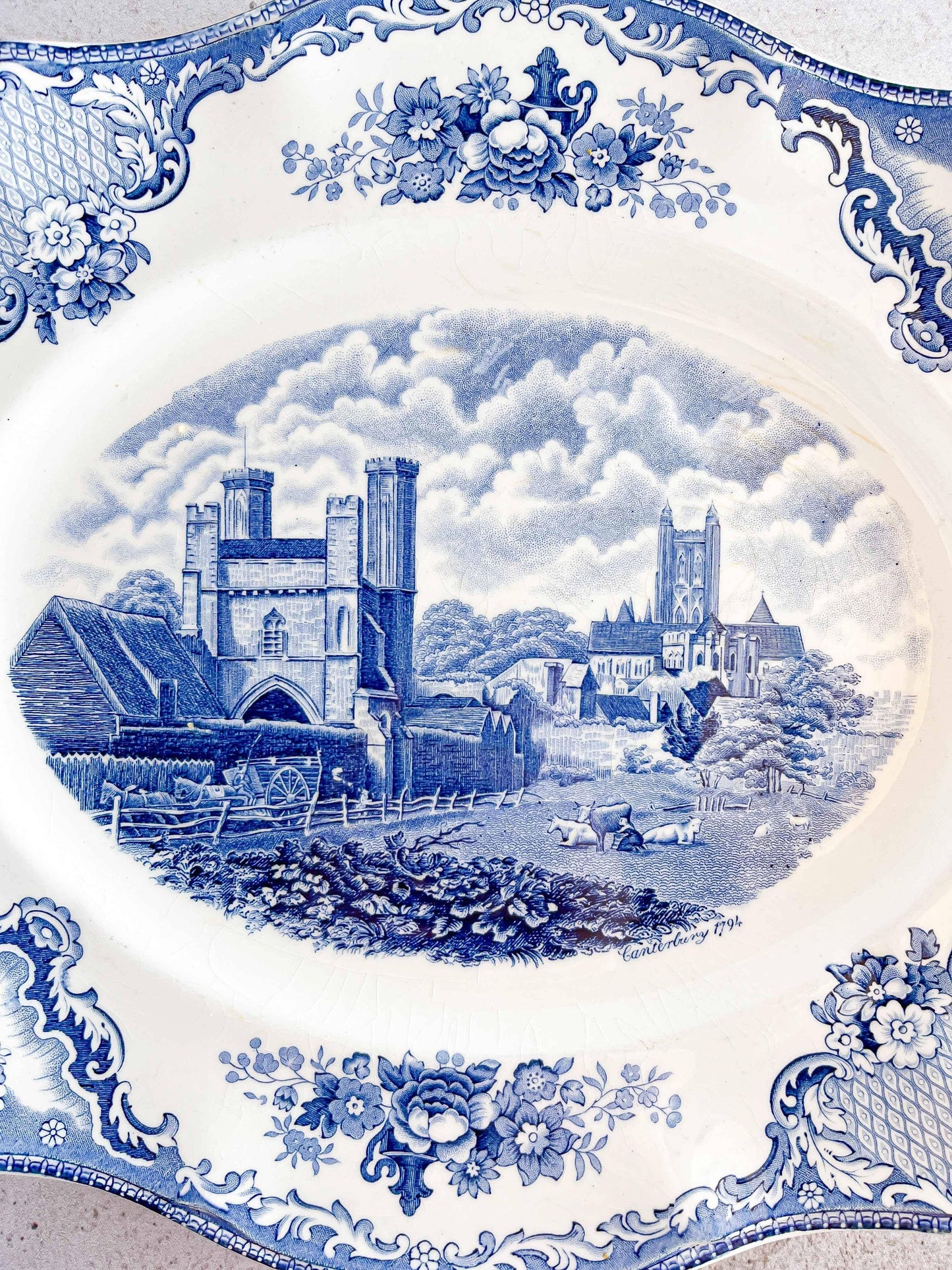 Johnson Bros Large Serving Platter - Old Britain Castles, Canterbury 1794 - SOSC Home