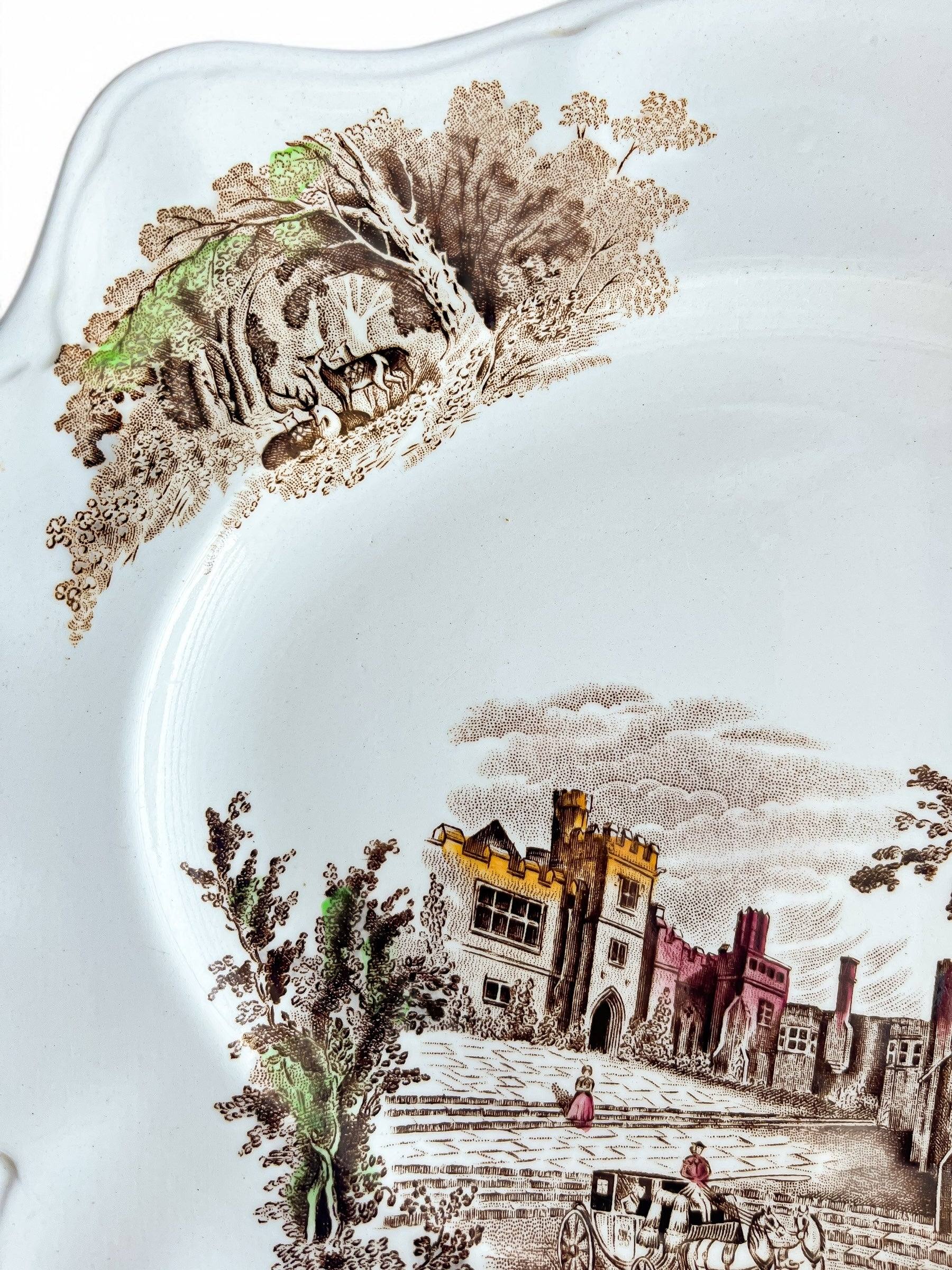 アンティークJHONSON＆BROSプレート皿 Johnson Bros Multicolour Serving Platter (31cm) | 'Haddon Hall
