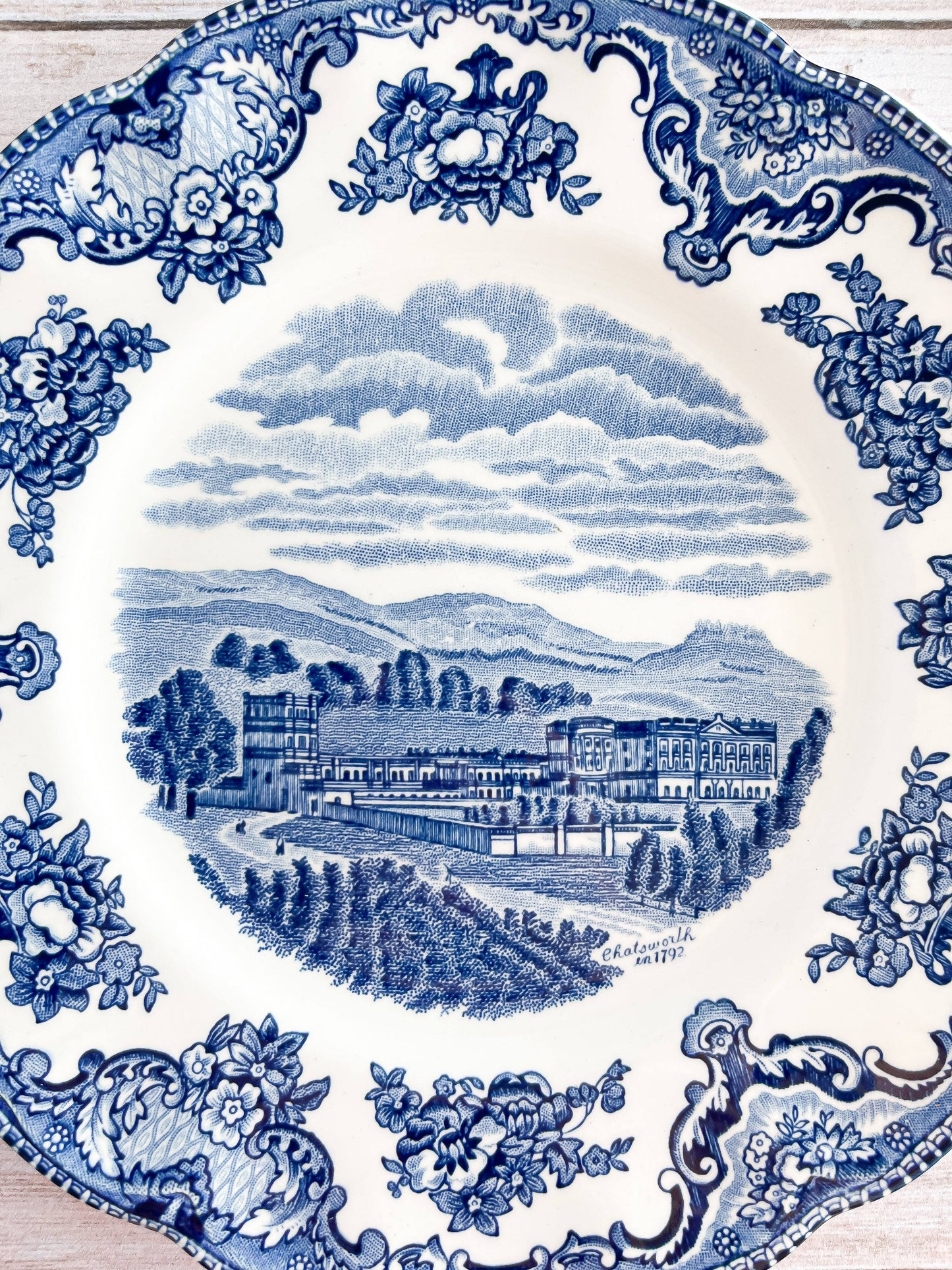 Johnson Bros Old Britain Castles Salad Plate - ‘Chatsworth in 1792’ Design - SOSC Home