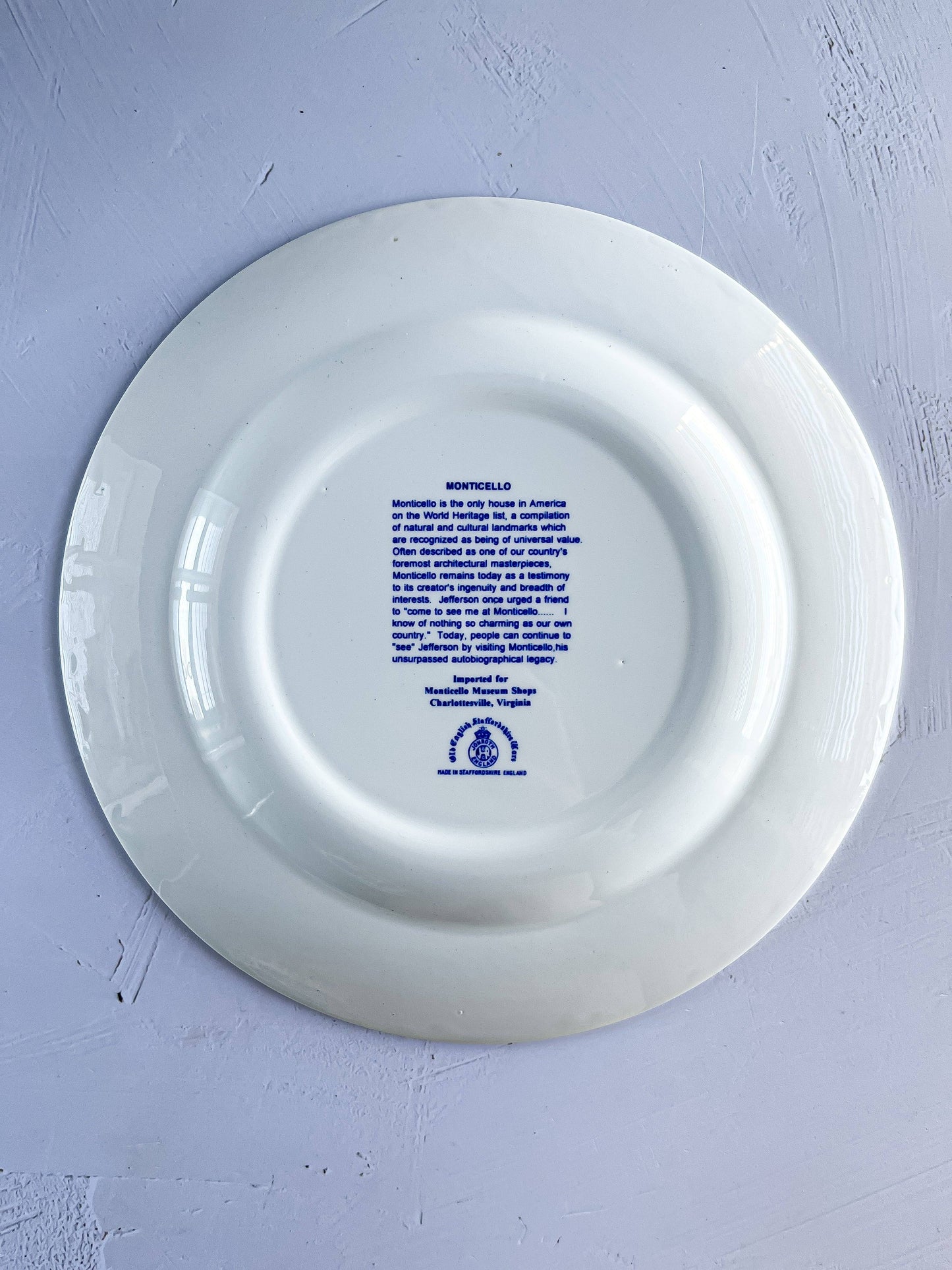 Jonroth Dinner Plate - 'Monticello' Design - SOSC Home