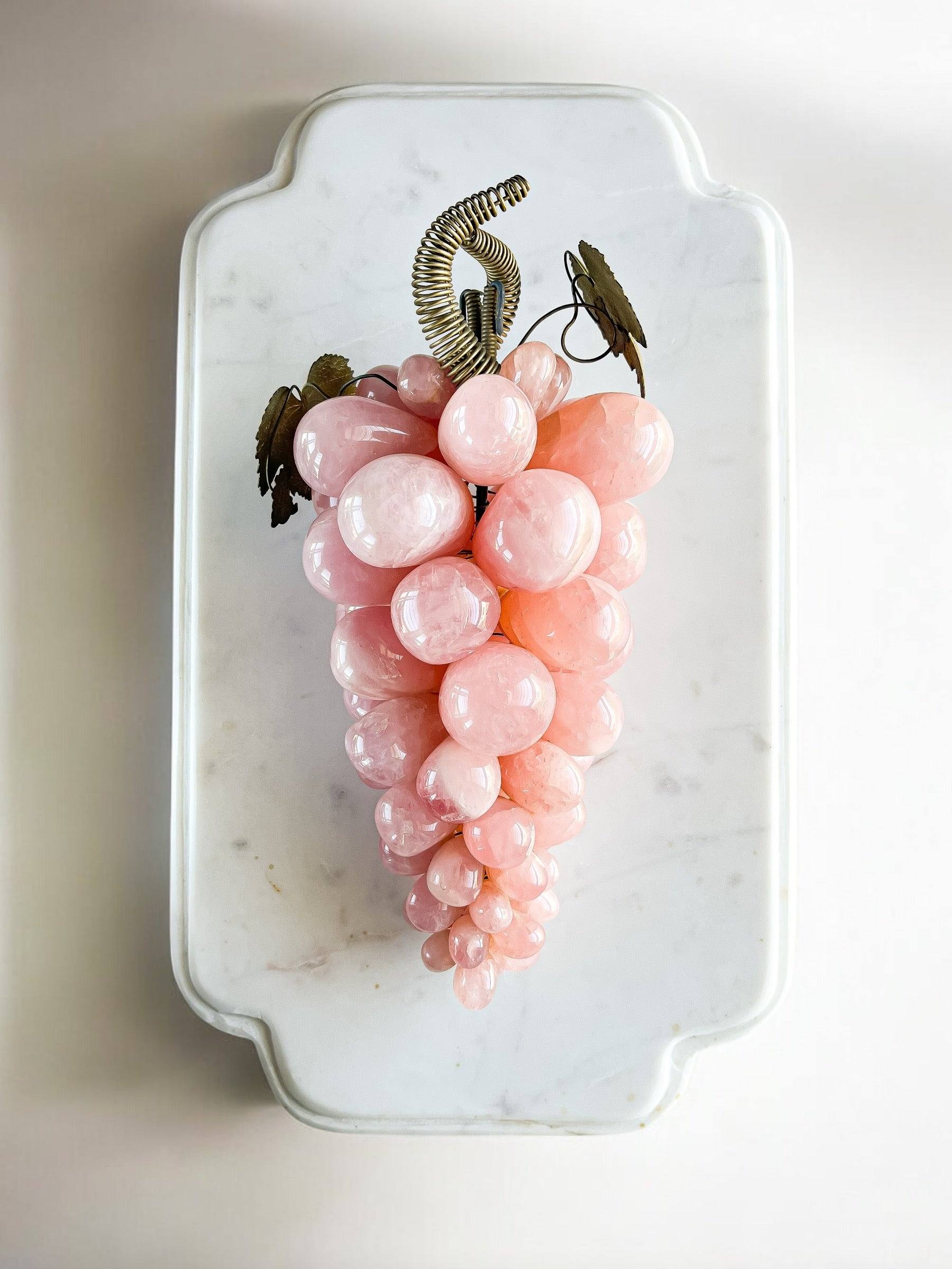 Large Rose Quartz Cluster of Grapes – Handcrafted from Brazil - SOSC Home