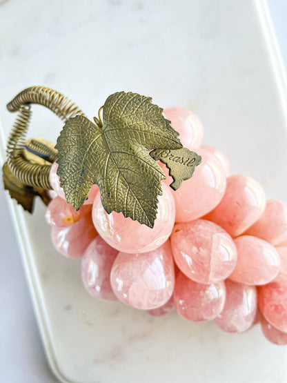 Large Rose Quartz Cluster of Grapes – Handcrafted from Brazil - SOSC Home