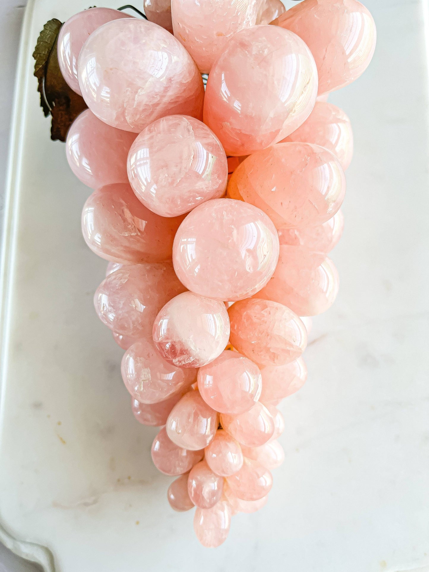 Large Rose Quartz Cluster of Grapes – Handcrafted from Brazil - SOSC Home