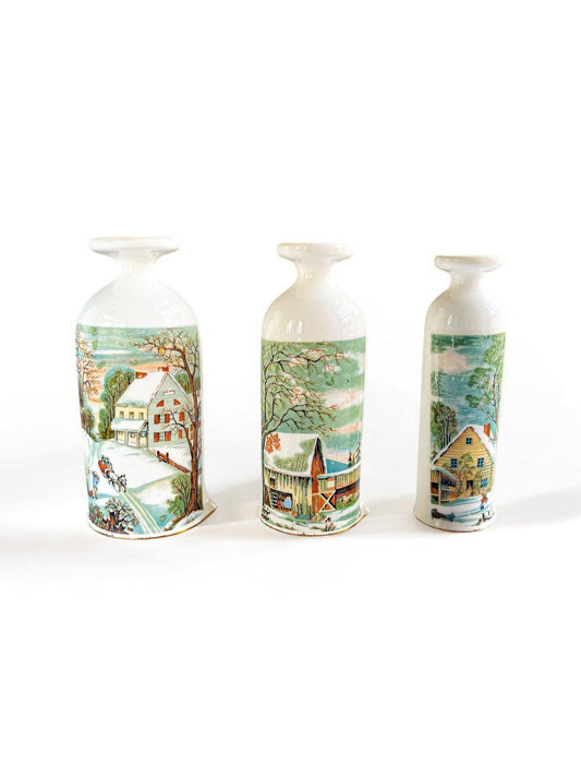 Measuring Cup Set (3 Pieces) – Transfer-Printed Pastoral Winter Scenes - SOSC Home