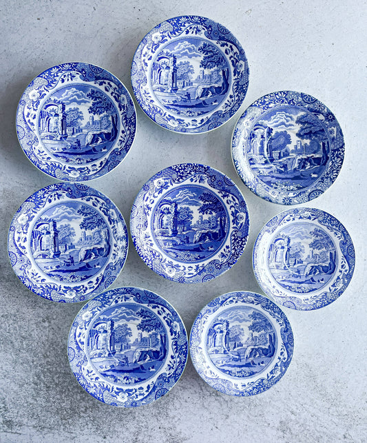 Mixed Collection of Vintage and Modern Spode Saucers - Blue Italian - SOSC Home