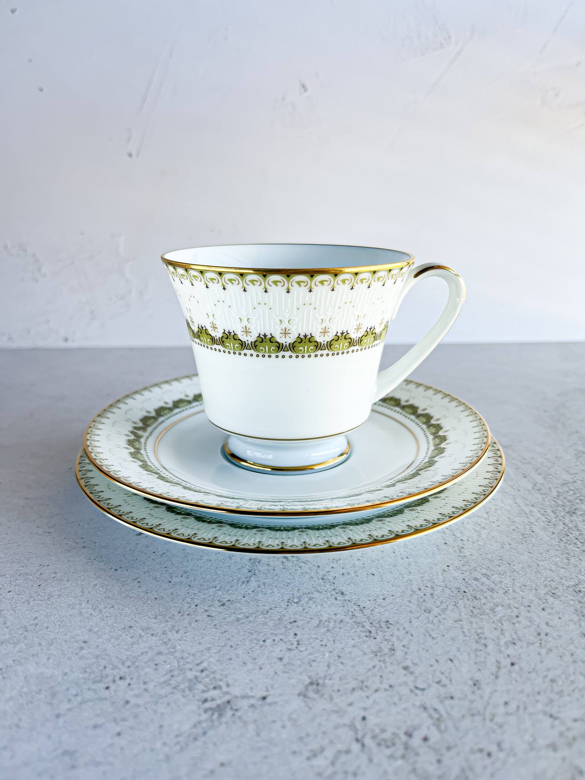Noritake Set of 6 Porcelain Trios - 'Katrina' Design - SOSC Home