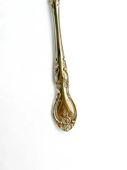 Oneida Set of 6 Gold-Plated Dessert/Place Spoons | 'Golden Malmaison' Pattern - SOSC Home