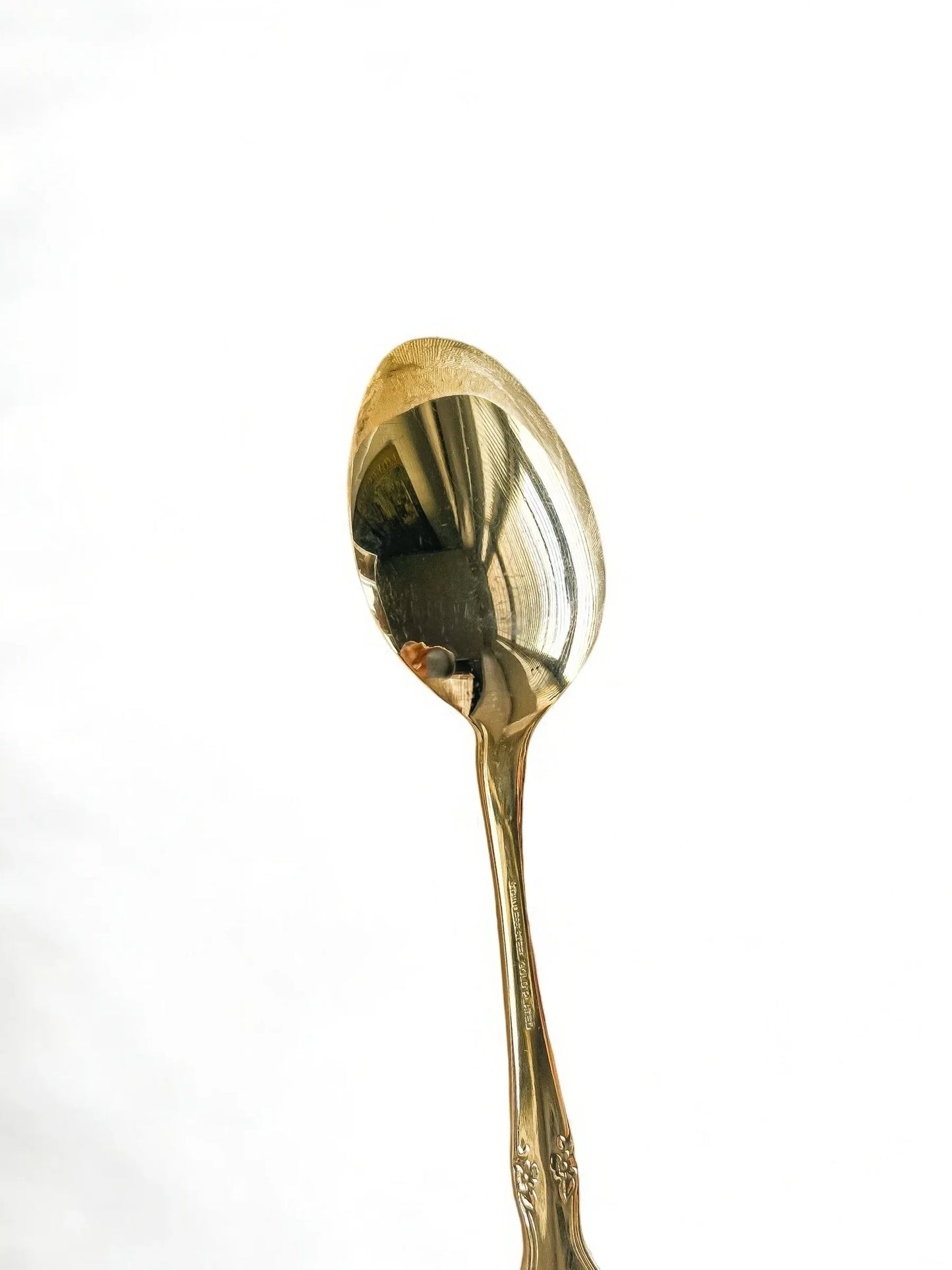 Oneida Set of 6 Gold-Plated Dessert/Place Spoons | 'Golden Malmaison' Pattern - SOSC Home