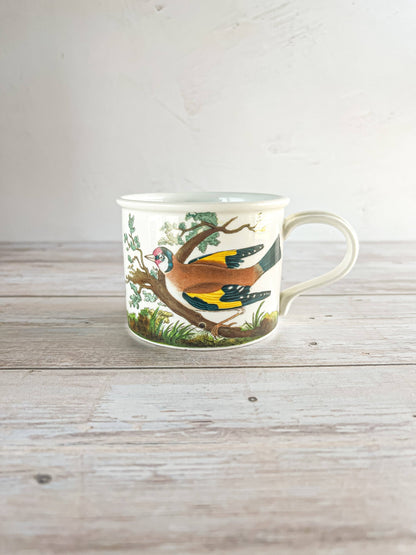 Portmeirion Birds of Britain 225ml Flat Drum Cup – 'European Goldfinch & Greenfinch' Design - SOSC Home