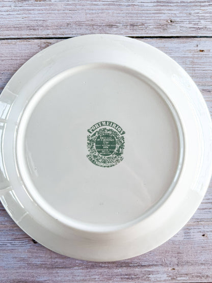 Portmeirion Birds of Britain Bread and Butter Plate - 'Bullfinch' Design (Green Band On Rim) - SOSC Home