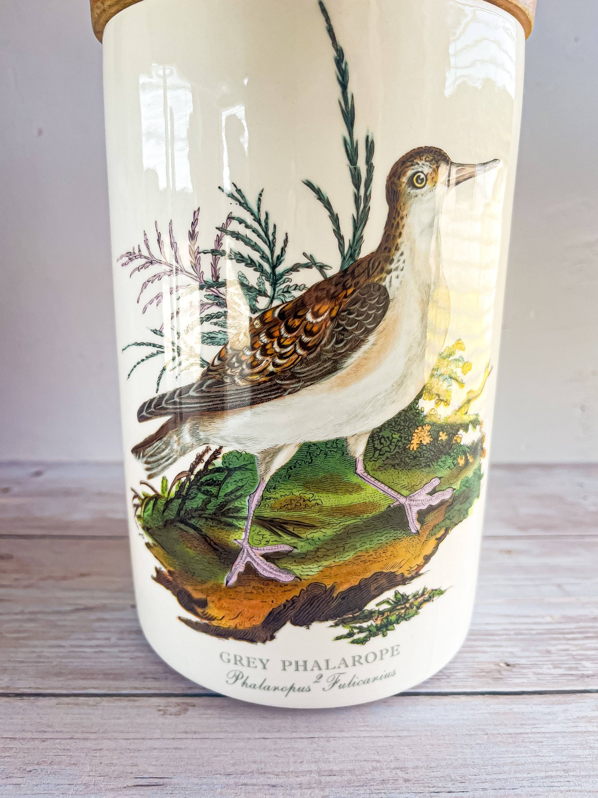 Portmeirion Birds of Britain Extra Large Storage Jar & Lid – 'Grey Phalarope' Design - SOSC Home