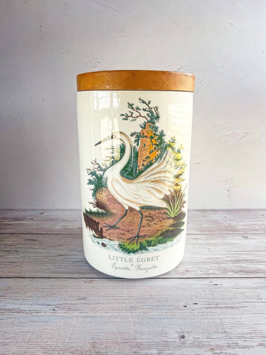 Portmeirion Birds of Britain Extra Large Storage Jar & Lid – 'Little Egret' Design - SOSC Home